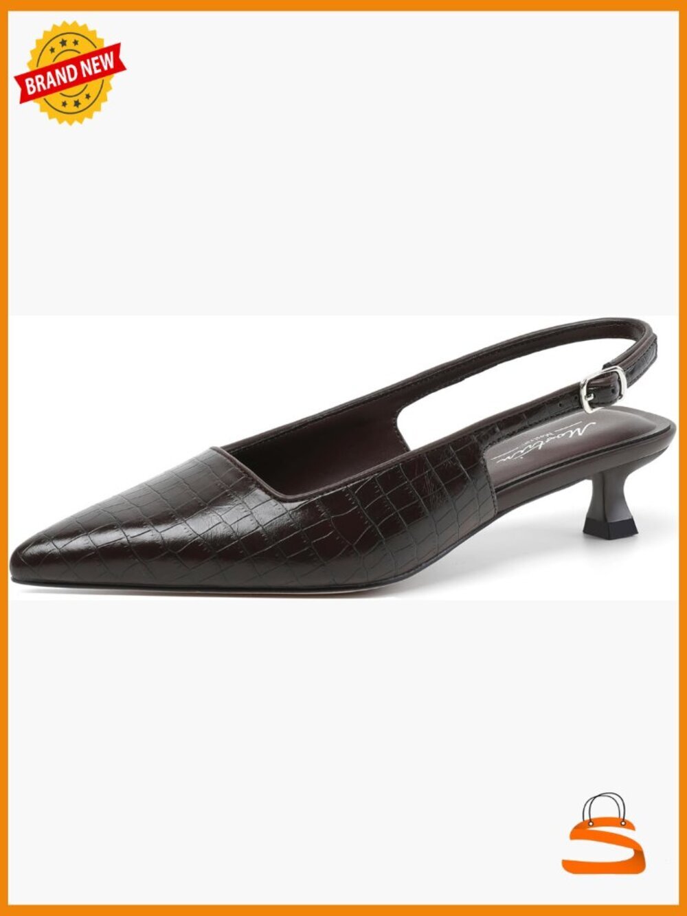 Kitten Heels for Women Pointed Closed Toe Low Pumps Slingback Dress Shoes
